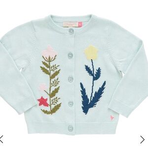 Pink Chicken Girls Paper Floral Sweater in light aqua 8